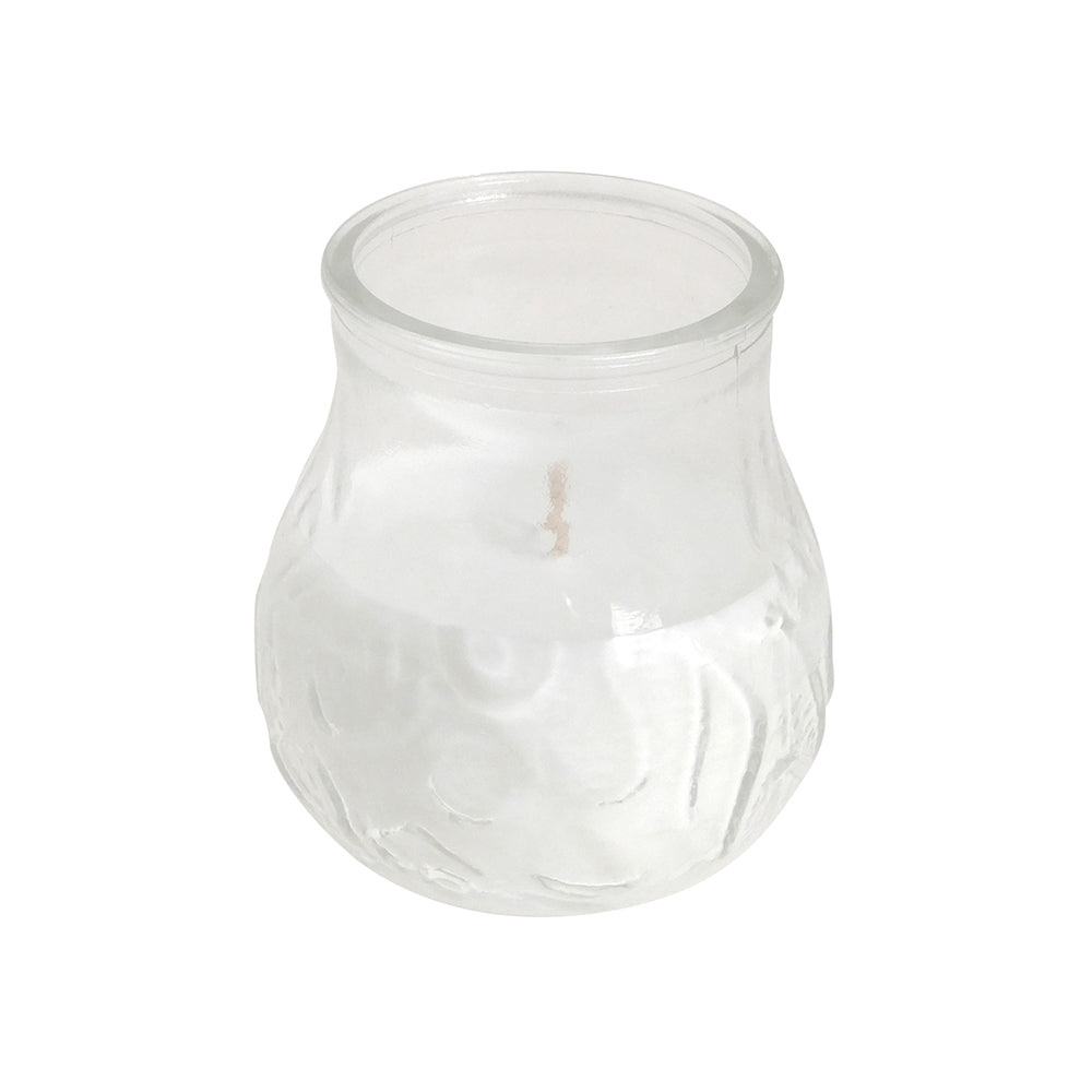 CANDELA IN BOULE DI VETRO TRASPARENTE