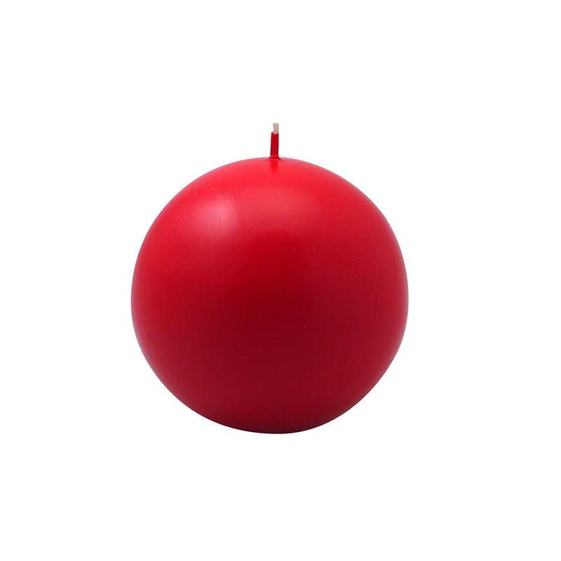 CANDELA SFERA AVORIO/ROSSO DIAM. 100 MM