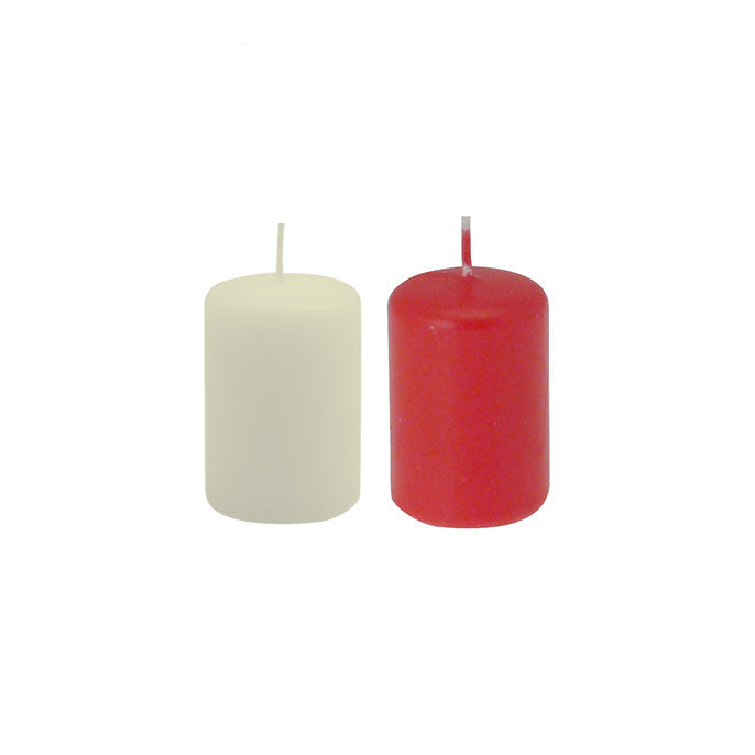 CANDELOTTO MOCCOLO AVORIO/ROSSO 40X60 MM