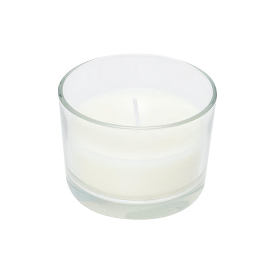 CANDELA BIANCA IN VETRO SENZA PROFUMO